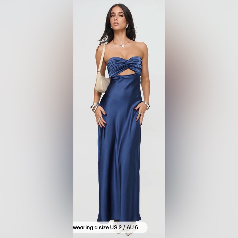 Princess Polly Faviola Strapless Maxi Dress Blue